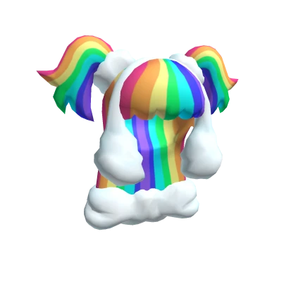 Hyperpop Kawaii Decora Rainbow Cloud Pigtails