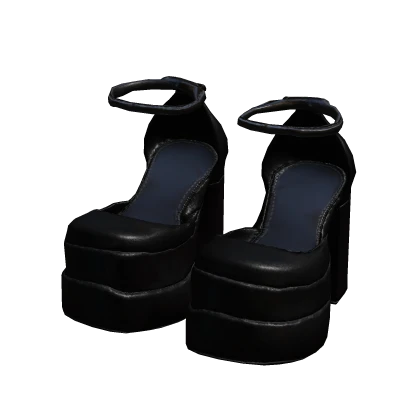 Designer Glitter Platform Heels | Black