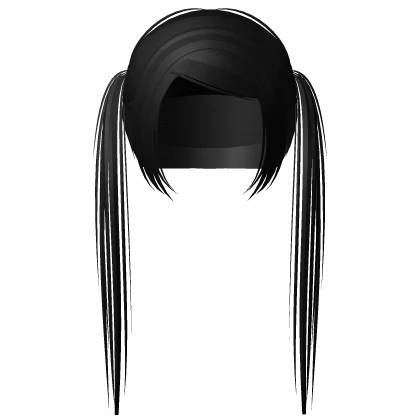slick straight long wispy emo y2k pigtails black