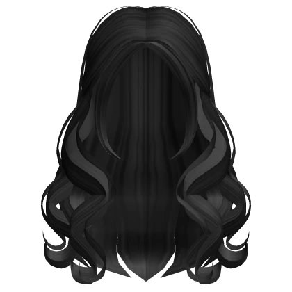 Long Girly Curled Hair (Black)