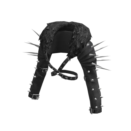 BB KPOP aespa Black Denim Spiked Jacket Fur Collar