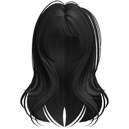 goth emo girl w side half pigtails hair (black)