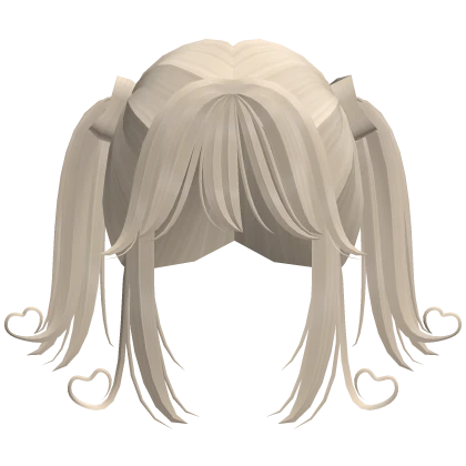 Long Blond Straight Cute Heart Pigtail Hair - RBCs