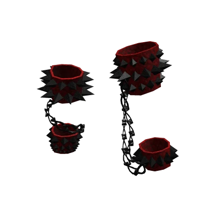 Chain Spike Punk Leg Bracelets | Red Black