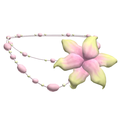 ♡ Detailed Pink & Green Flower Charmed Necklace 