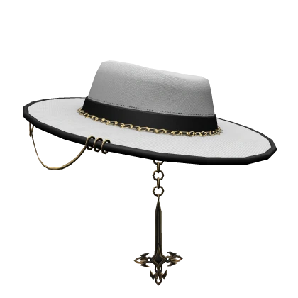 White Pierced Wide Brim Hat