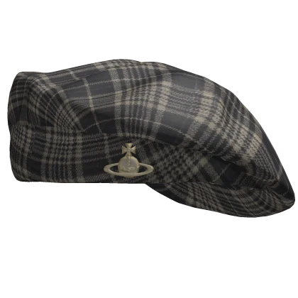 🦇Cute & Trendy Black Plaid Y2K Emo Vivi Beret🦇