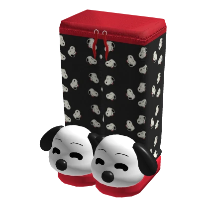  Cute Black Snoopy Slippers w Pjs Pants