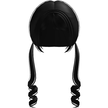 ♡ : sweet kawaii curly pigtails black