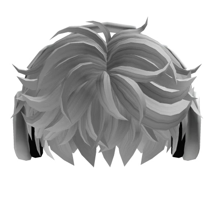 White Fluffy Boy Hair w/ Headphones