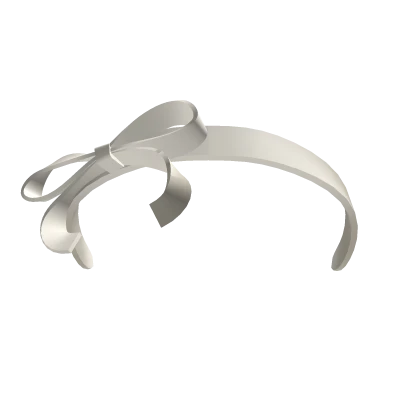 ๑˚sweet pearl white silk ribbon bow headband 