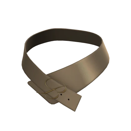 Designer Satin Logo Waist Belt (Beige)