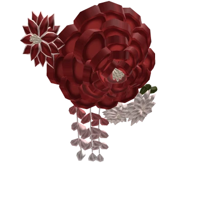 🏮 Valiant Red Floral Japanese Kanzashi Hairpin