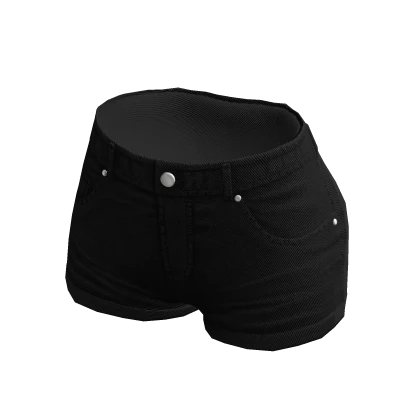 Jean Shorts Black Denim Vintage Baddie Ripped Y2K