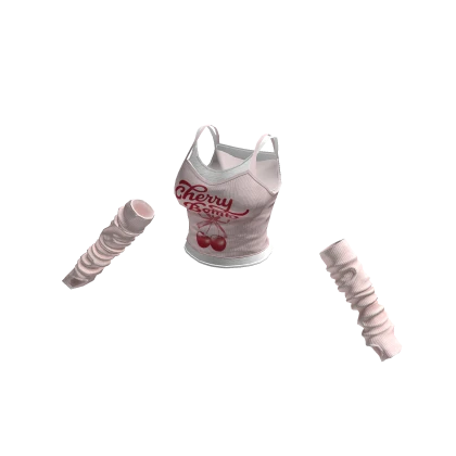 🍀 Y2K Cute Top w Armwarmers(Cherry)