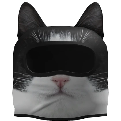 Black and white cat ski mask