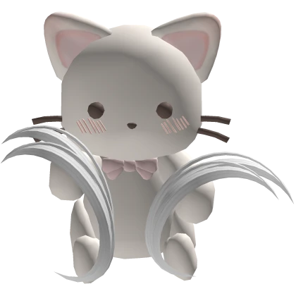 cat on head white