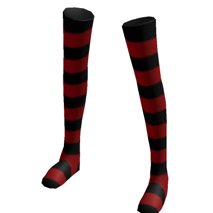 Thigh High Vampiric Red Striped Leg Warmers