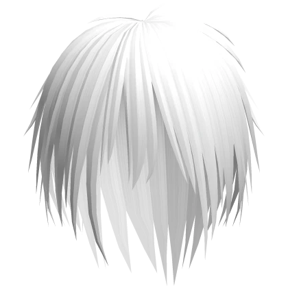 long messy vkei anime hair in white