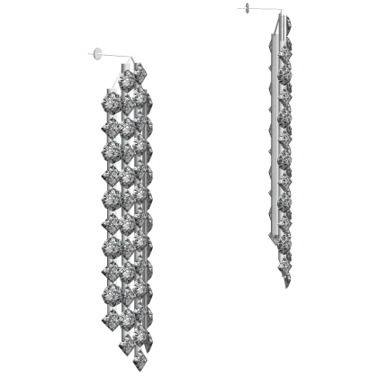 Classy Luxury Drop Diamond Earrings in Silver