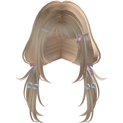 ♡ Kawaii blonde soft winter low pigtails