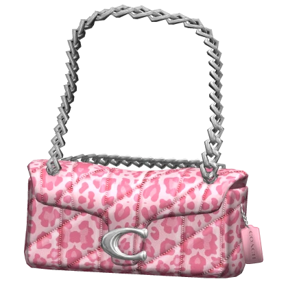 Coach Quilted Shoulder Bag Y2K Pink Leopard 