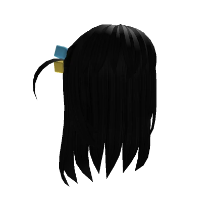 Black Long Hair /w Cube Hair Clips