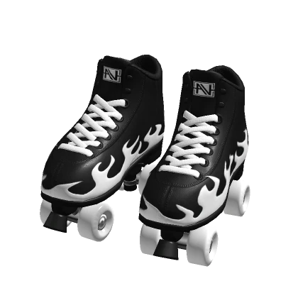 Black & White Flame Roller Skates