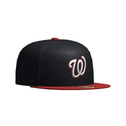 Blue Red Washington City Fitted Cap