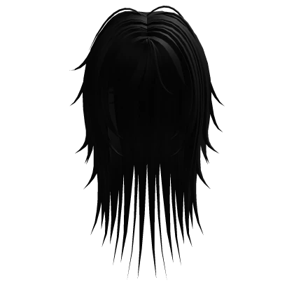 Emo Wispy Side Part Horror Protagonist Hair (Black