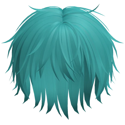 Stylish Messy Anime Boy Hair in Teal