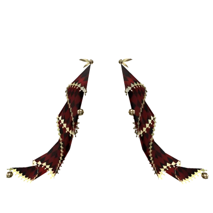 Red Jester Big Bow Lace w Gold Jewels