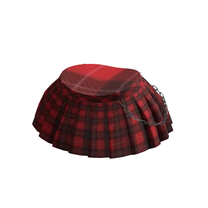 Red Plaid Pleated Mini Skirt