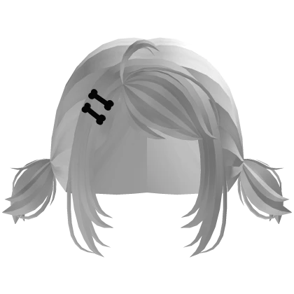 ୨୧ cutecore anime bone clip pigtails - white