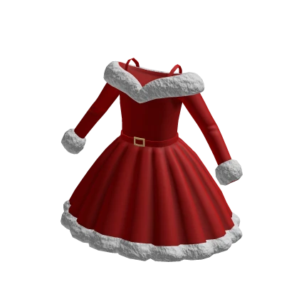 Red pleated christmas dress