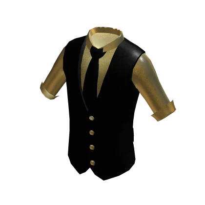 Golden Shirt & Formal Black Vest