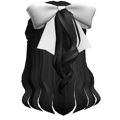 long half up swirly hair w/ cute bow