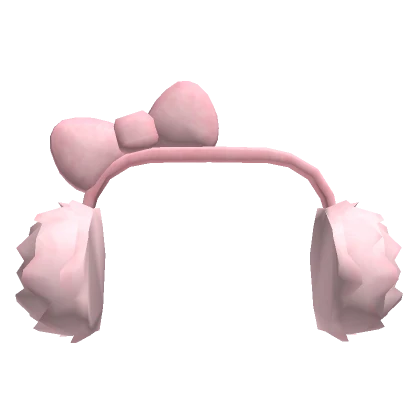 Fuzzy Bow Earmuff (Light Pink)