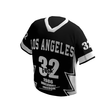 LA Sport Oversized Jersey Shirt Black White