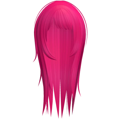 asymmetrical long horror protag hair hot pink