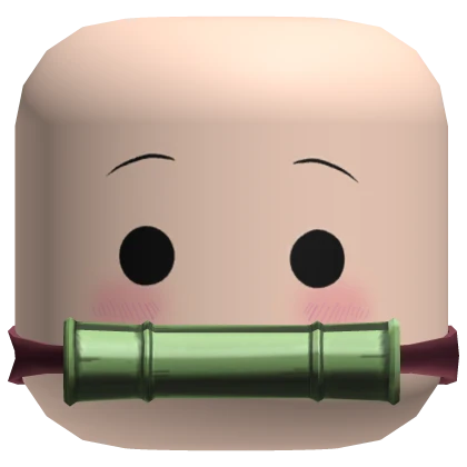 Nezuko Face with Bamboo - Demon Slayers Anime