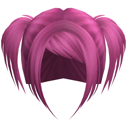 ☆ scene rockstar messy pigtails hot pink
