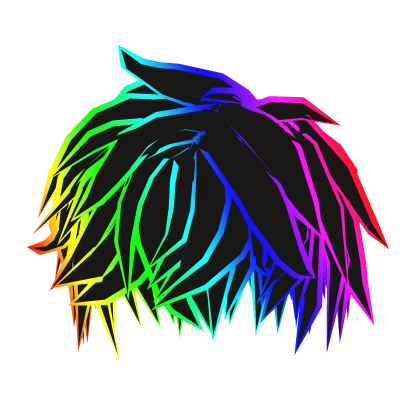 Messy Rainbow Emo Spiky Boys Hair /Y2K (black)