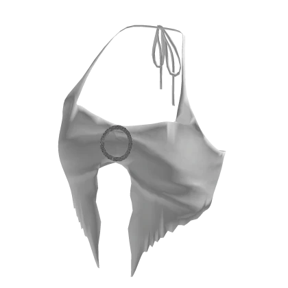 White Crop Top With Front Slit
