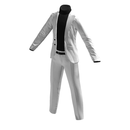White Suit w/ Black Turtleneck (Open)
