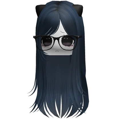 ♡ innocent moe kitty hair midnight blue