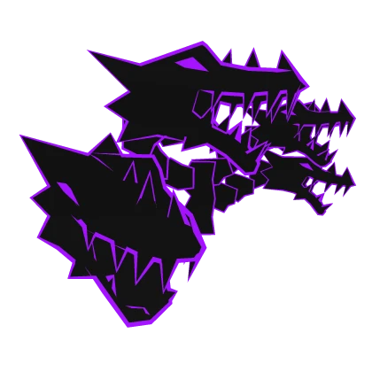 Cartoony Purple Dragon Heads