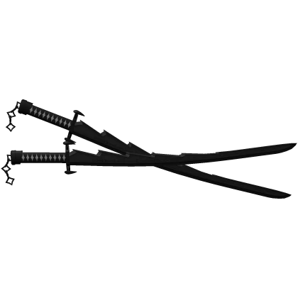 Dual Back Black Japanese Samurai Katana