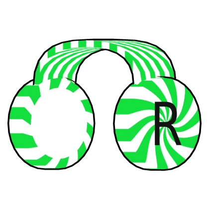 Green Candy Cane Headphones