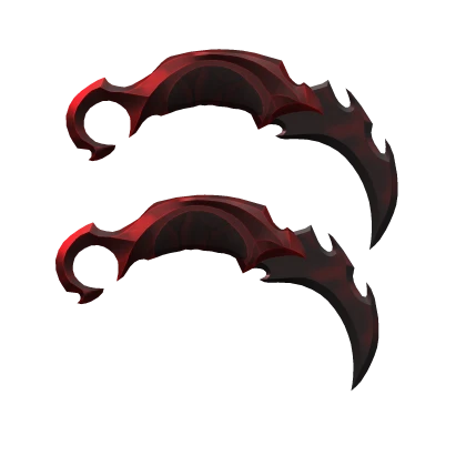 Holdable Dual Karambit - Firebrand Crimson Red